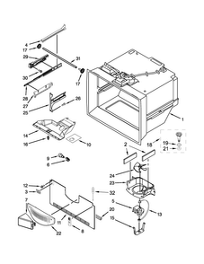 Freezer Liner Parts Diagram and Parts List for JFC2089BEP01  Jenn-Air Refrigerator