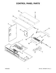 Control Panel Parts Diagram and Parts List for MOEC6030LZ01  Maytag Microwave Oven Combo