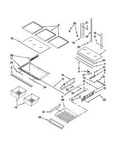 Shelf Parts Diagram and Parts List for MFI2269VEB9  Maytag Refrigerator