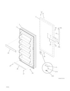 Door Diagram and Parts List for CFUMC17QWA  Crosley Freezer