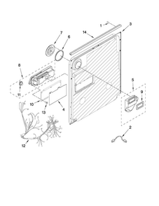 Inner Door Parts Diagram and Parts List for MDC4809AWB4  Maytag Dishwasher