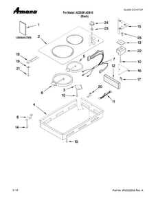 Glass Cartridge Diagram and Parts List for AEZ8581ADB10  Amana Cooktop
