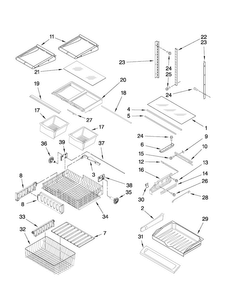 Shelf Parts Diagram and Parts List for JFC2089WEP7  Jenn-Air Refrigerator