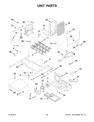 Unit Parts Diagram and Parts List for ASI2575GRS00  Maytag Refrigerator