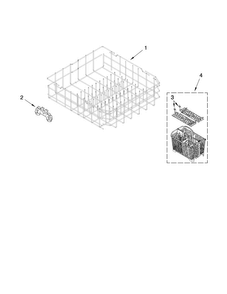 Lower Rack Parts Diagram and Parts List for MDB7749SAW1  Maytag Dishwasher