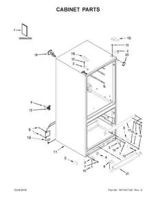 Cabinet Parts Diagram and Parts List for MFB2055FRW00  Maytag Refrigerator