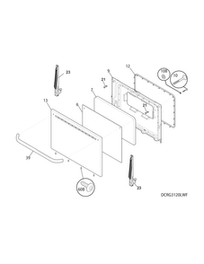 Door Diagram and Parts List for CRG3120LWG  Crosley Range