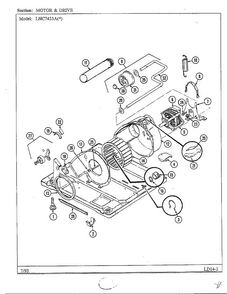 Motor And Drive Diagram and Parts List for 7433A  Norge Dryer