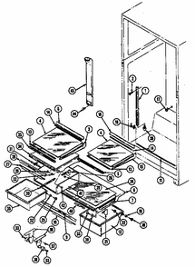 Shelves & Accessories (rtd2100cab/dh76a) (rtd2100cae/dh72a) (rtd2100cae/dh80a) (rtd2100cal/dh74a) (rtd2100caw/dh71a) Diagram and Parts List for RTD2100CAL DH72A Maytag Refrigerator