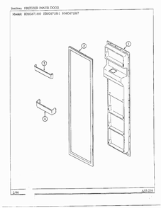 Freezer Inner Door Diagram and Parts List for HMG671860  Admiral Refrigerator