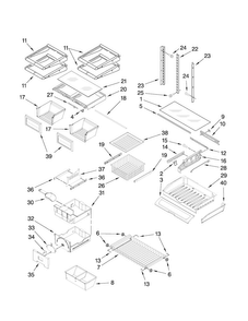 Shelf Parts Diagram and Parts List for JFC2290VPR0  Jenn-Air Refrigerator