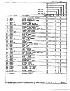 Freezer Compartment Page 2 Diagram and Parts List for HMG191760  Admiral Refrigerator