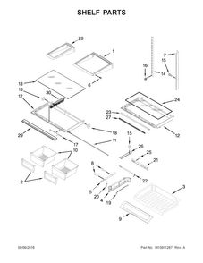Shelf Parts Diagram and Parts List for AFI2539ERM02  Amana Refrigerator