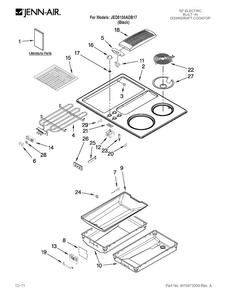 Cooktop Parts Diagram and Parts List for JED8130ADB17  Jenn-Air Cooktop