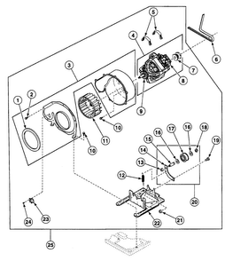 Motor Assy Diagram and Parts List for SSEY17LF  Speed Queen Dryer