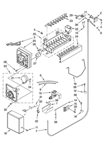 Icemaker Parts Diagram and Parts List for JS48CXFXDB01  Jenn-Air Refrigerator