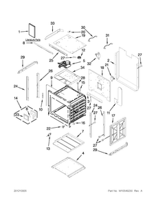 Upper Oven Parts Diagram and Parts List for JJW3830WB02  Jenn-Air Wall Oven