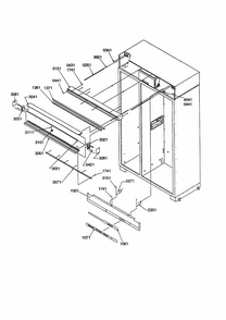 Upper Grille And Keyboard Diagram and Parts List for S148DA03-P1305601W  Amana Refrigerator