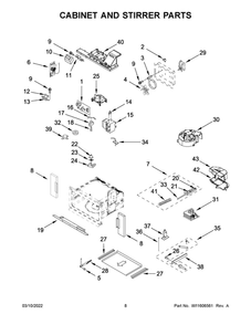 Cabinet And Stirrer Parts Diagram and Parts List for JMC2430LM00  Maytag Microwave