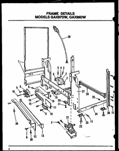Frame Details (gax97dw/mn01) (gax97dw/mn02) (gax97dw/mn03) (gax98dw/mn01) (gax98dw/mn02) (gax98dw/mn03) Diagram and Parts List for GAX95DW-OA MN03 Amana Dishwasher