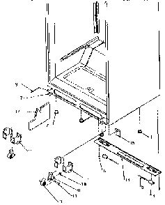 Cabinet Bottom Diagram and Parts List for TG18S3L-P1194601W  Amana Refrigerator