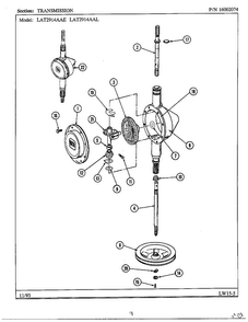 Transmision Diagram and Parts List for 6329  Maytag Washer