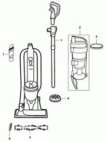 Diagram Diagram and Parts List for UH72460  Hoover Upright Vacuum