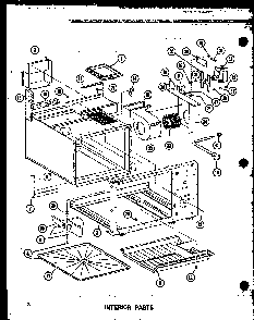 Interior Parts Diagram and Parts List for RCC-4 P73409-1M Amana Microwave