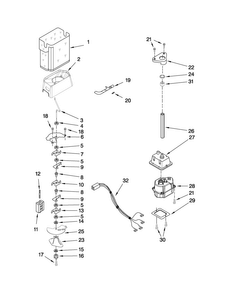 Motor And Ice Container Parts Diagram and Parts List for MSD2553WEM01  Maytag Refrigerator