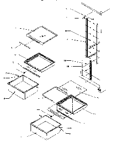 Shelving And Drawers Diagram and Parts List for SRD20S4W-P1190801WW  Amana Refrigerator