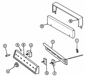 Control Panel Diagram and Parts List for S1500PAW  Maytag Range