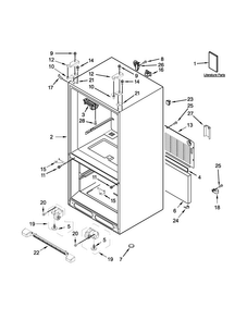Cabinet Parts Diagram and Parts List for JFC2290RTB00  Jenn-Air Refrigerator