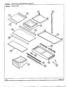 Shelves/accessories Diagram and Parts List for HMG211496  Admiral Refrigerator