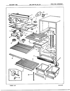 Fresh Food Compartment Diagram and Parts List for 19494B  Admiral Refrigerator