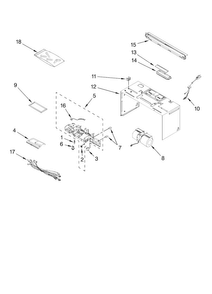 Cabinet And Air Flow Parts Diagram and Parts List for JMV8208BCW18  Jenn-Air Microwave