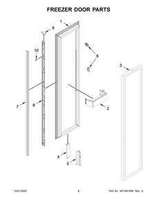 Freezer Door Parts Diagram and Parts List for JBZFL30IGX10  Jenn-Air Freezer