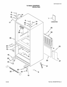 Cabinet Parts Diagram and Parts List for G32026PEKS5  Maytag Refrigerator
