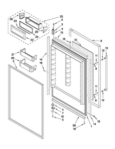 Refrigerator Door Parts Diagram and Parts List for JB36SSFXLA00  Jenn-Air Refrigerator