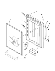 Refrigerator Door Parts Diagram and Parts List for MBF2556KEQ3  Maytag Refrigerator