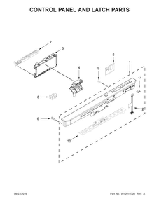 Control Panel And Latch Parts Diagram and Parts List for MDB8959SFZ4  Maytag Dishwasher