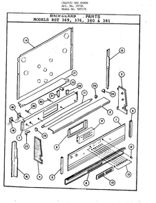 Backguard Parts Diagram and Parts List for 2970A  Amana Range