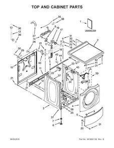 Top And Cabinet Parts Diagram and Parts List for MHN33PRCWW0  Maytag Washer