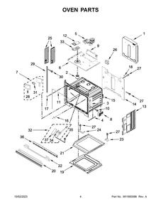 Oven Parts Diagram and Parts List for JJW3430LM01  Jenn-Air Wall Oven