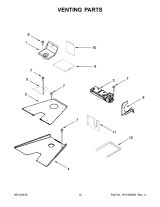 Venting Parts Diagram and Parts List for JGRP548HL00  Maytag Range