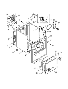 Cabinet Parts Diagram and Parts List for NED4705EW1  Amana Dryer
