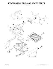 Evaporator, Grid, And Water Parts Diagram and Parts List for JIM159XYRS0  Jenn-Air Ice Maker