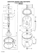 AGITATOR, BASKET AND TUB PARTS Diagram and Parts List for 7MMSE7999TW0  Maytag Washer