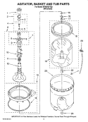 AGITATOR, BASKET AND TUB PARTS Diagram and Parts List for MTW5707TQ0  Maytag Washer