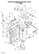 CONTROLS AND REAR PANEL PARTS Diagram and Parts List for MTW5605TQ1  Maytag Washer