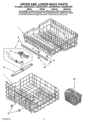 UPPER AND LOWER RACK PARTS Diagram and Parts List for ADB2500AWB37  Amana Dishwasher